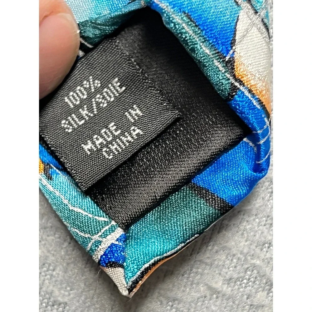 J.‎ Garcia Northern Lights Collector's Edition Blue Abstract Silk Tie Mens Art